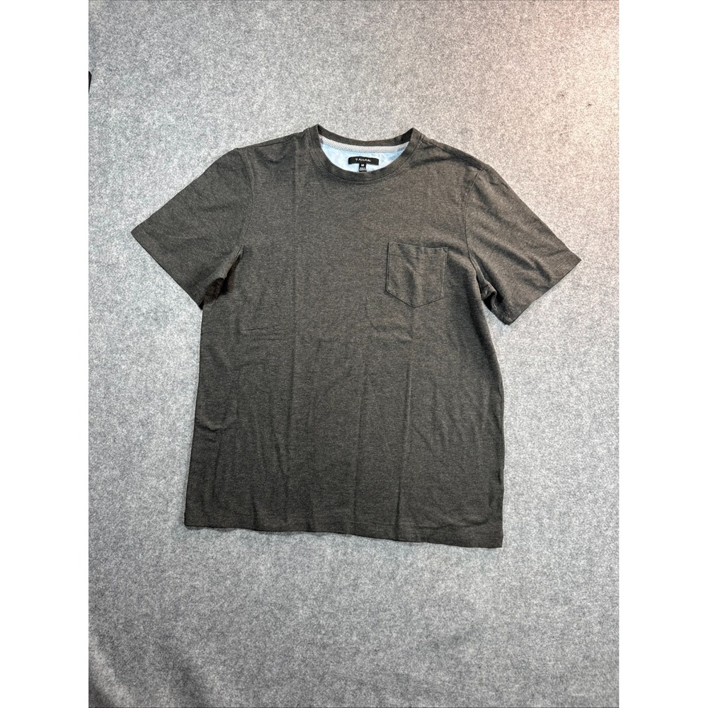 Tahari T Shirt Mens Medium Heather Gray Stretch Casual Crew Neck Everyday